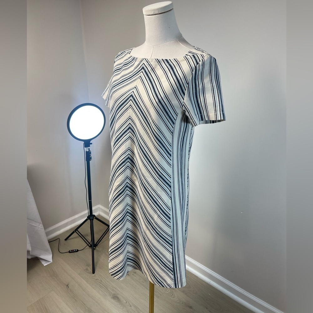 See By Chloe Cotton Linen Mix Stripe Shift Dress - Picture 8 of 16